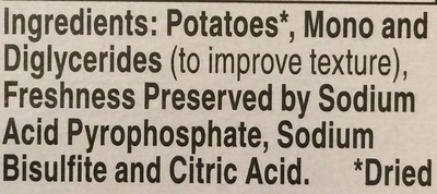 Mashed potatoes - Ingredienser - en