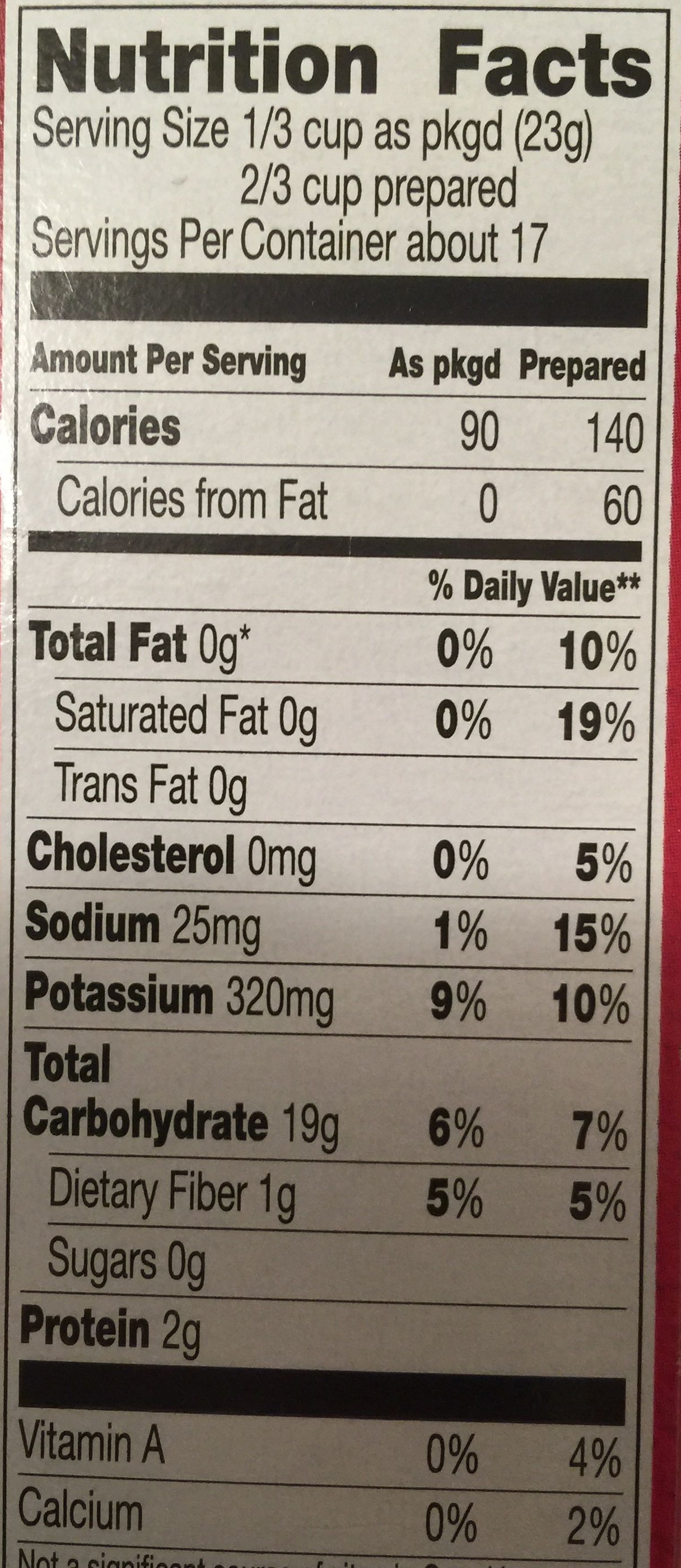 Mashed potatoes - Nutrition facts