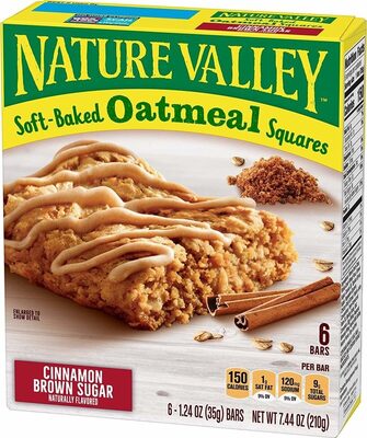 Calories in Nature Valley Nat Val Soft Baked Squares Piece Cinnamon Brown