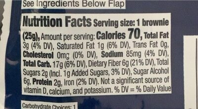 Mint fudge bar - Nutrition facts