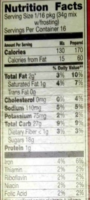 Betty Crocker Delights Supreme Frosted Brownie Mix - Nutrition facts