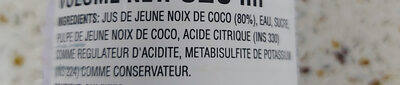Coconut juice - Ingredients - fr