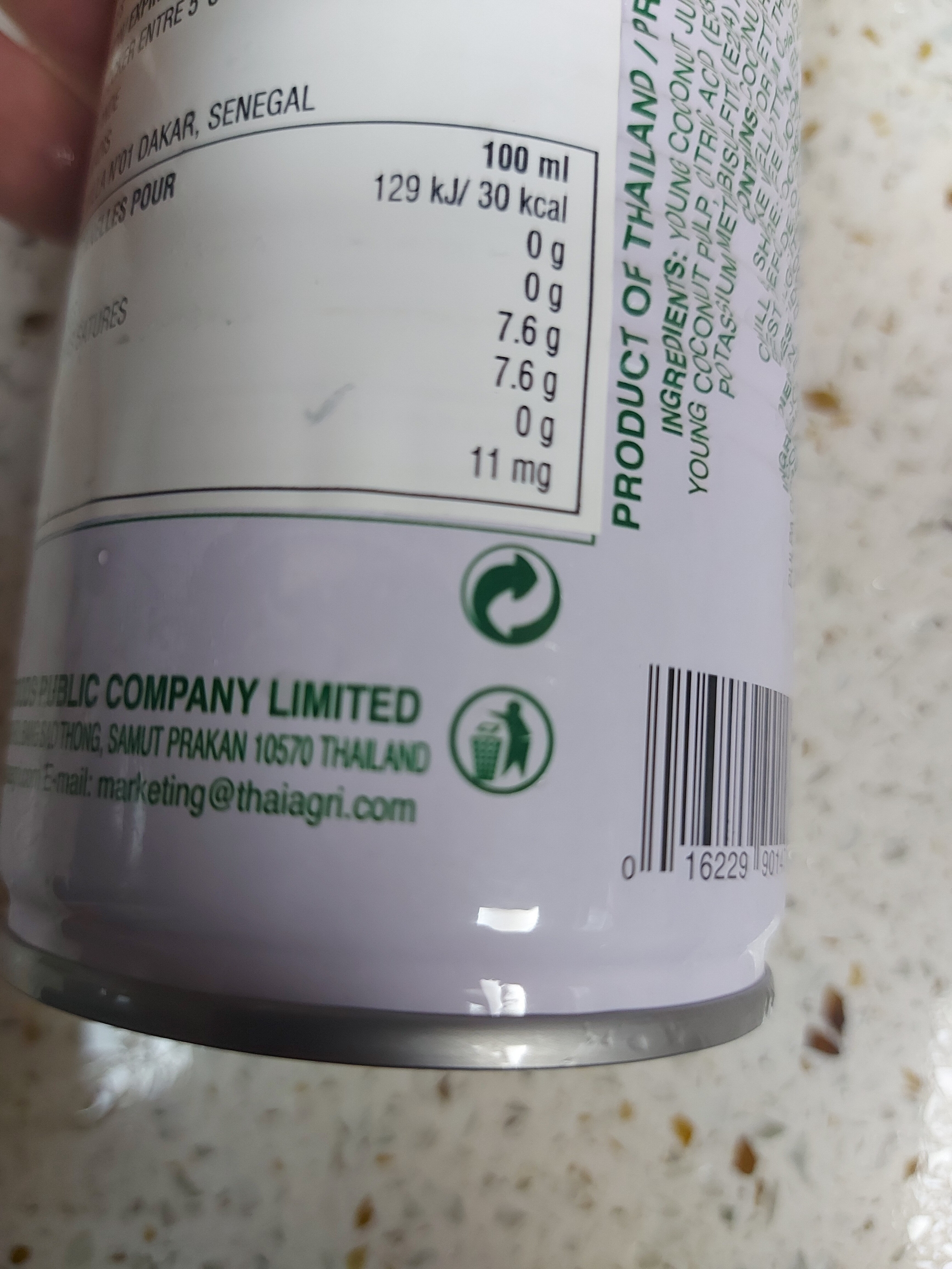 Coconut juice - Recycling instructions and/or packaging information - fr