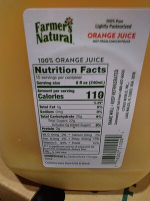 Fresh Orange Juice - Ingredients
