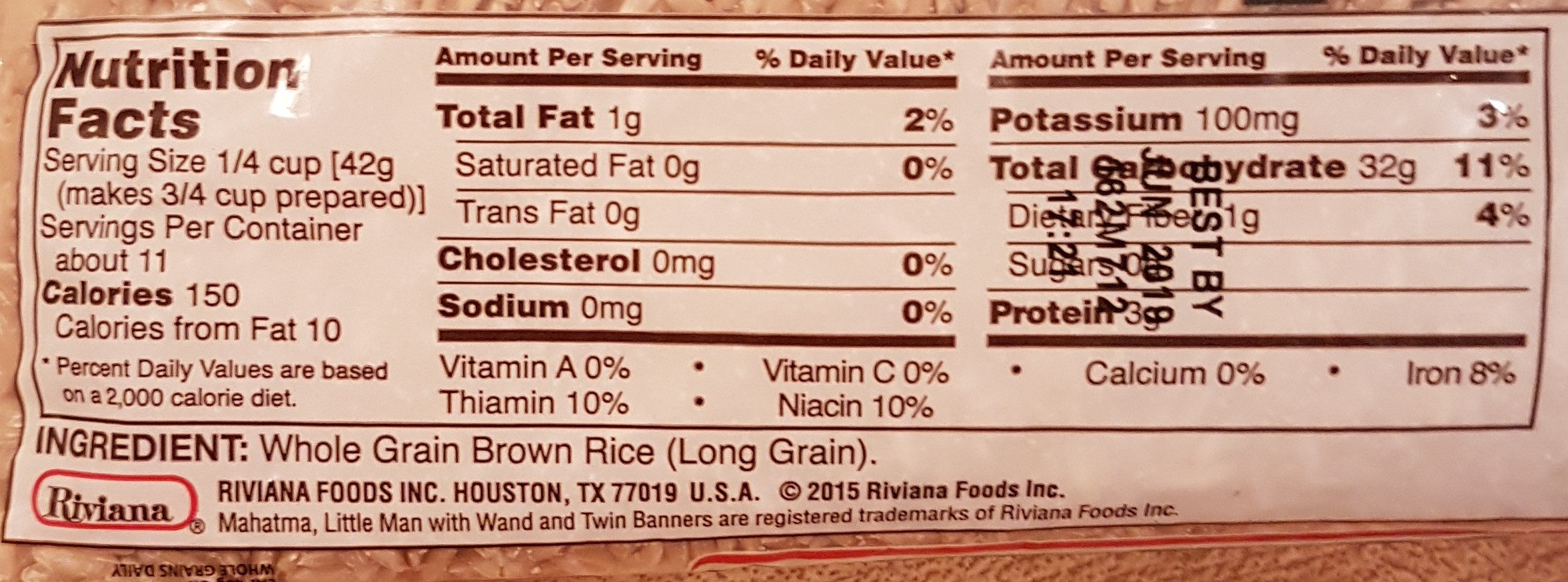 Whole grain brown rice, whole grain - Ingredients