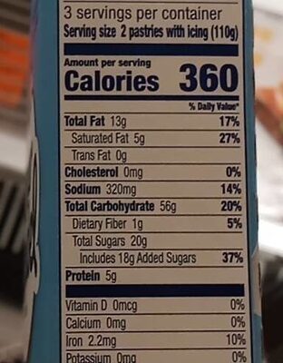 Toaster strudel toaster pastries - Nutrition facts