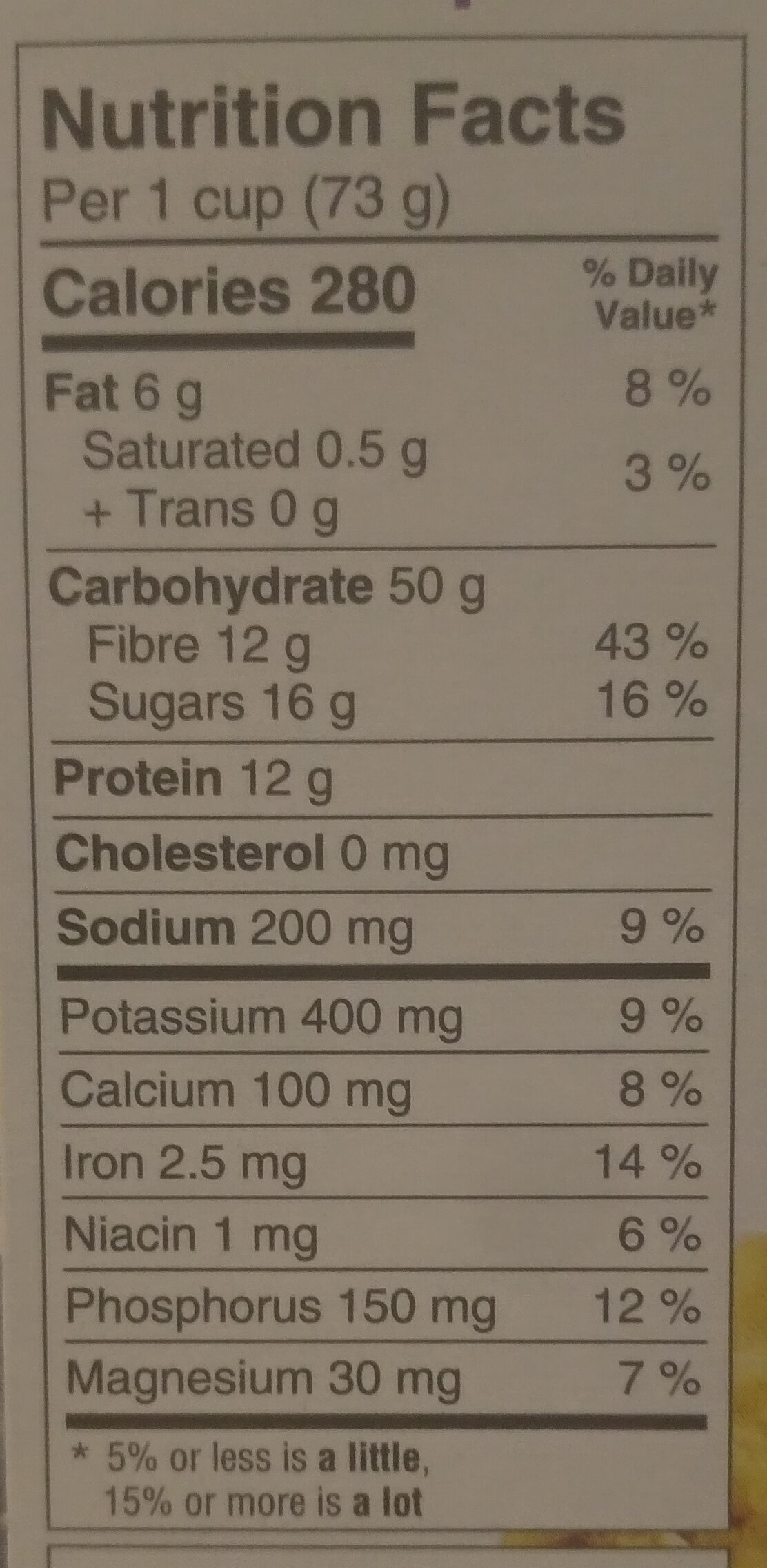 Toasted Berry Crisp GoLean Cereal - Nutrition facts