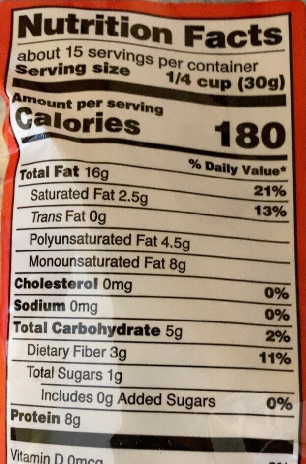 Roasted & unsalted peanuts - Nutrition facts