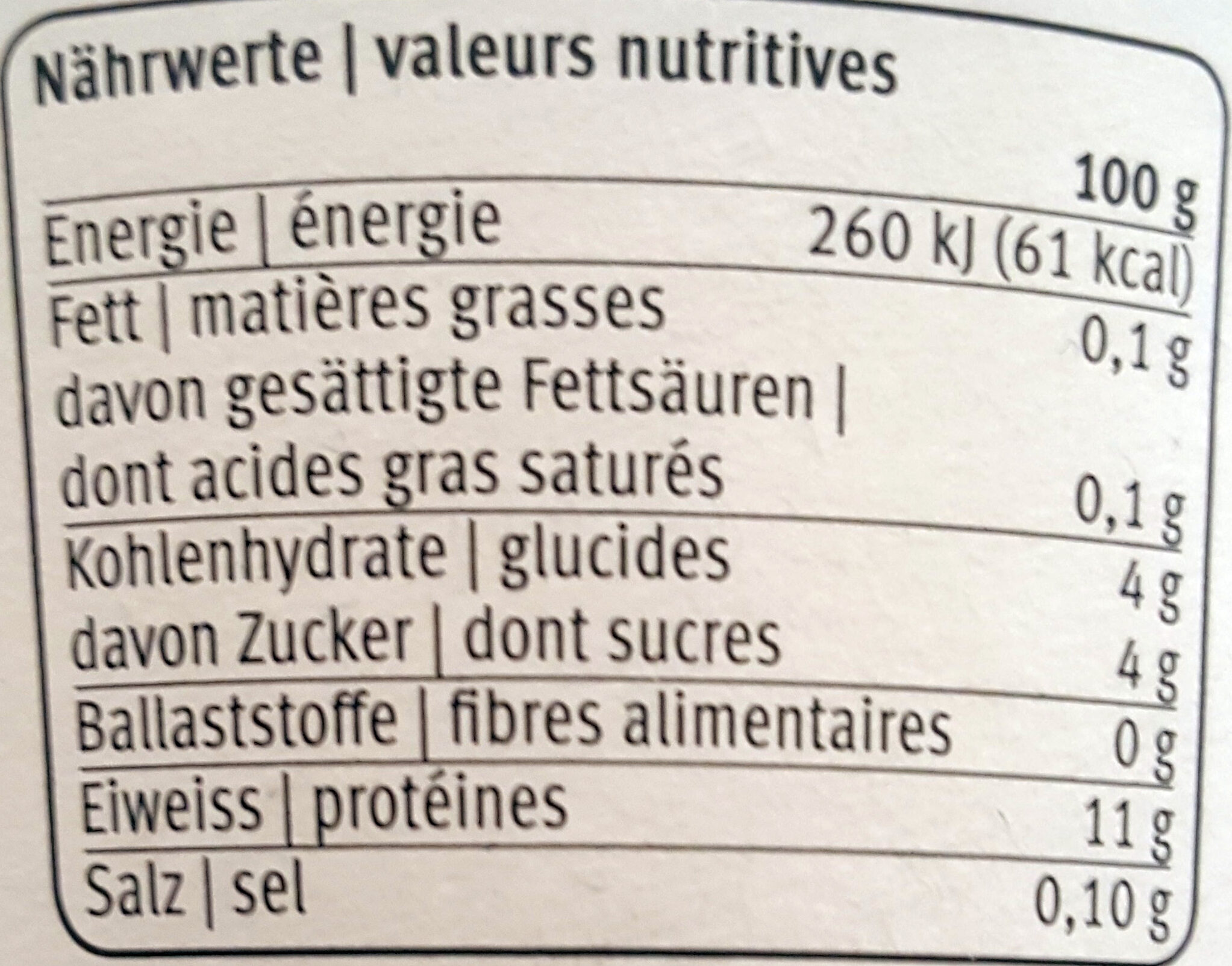 skyr - Valori nutrizionali - fr