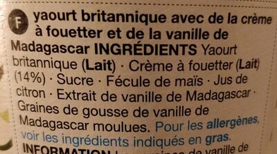 West country luxury yogurt - Ingredients - fr