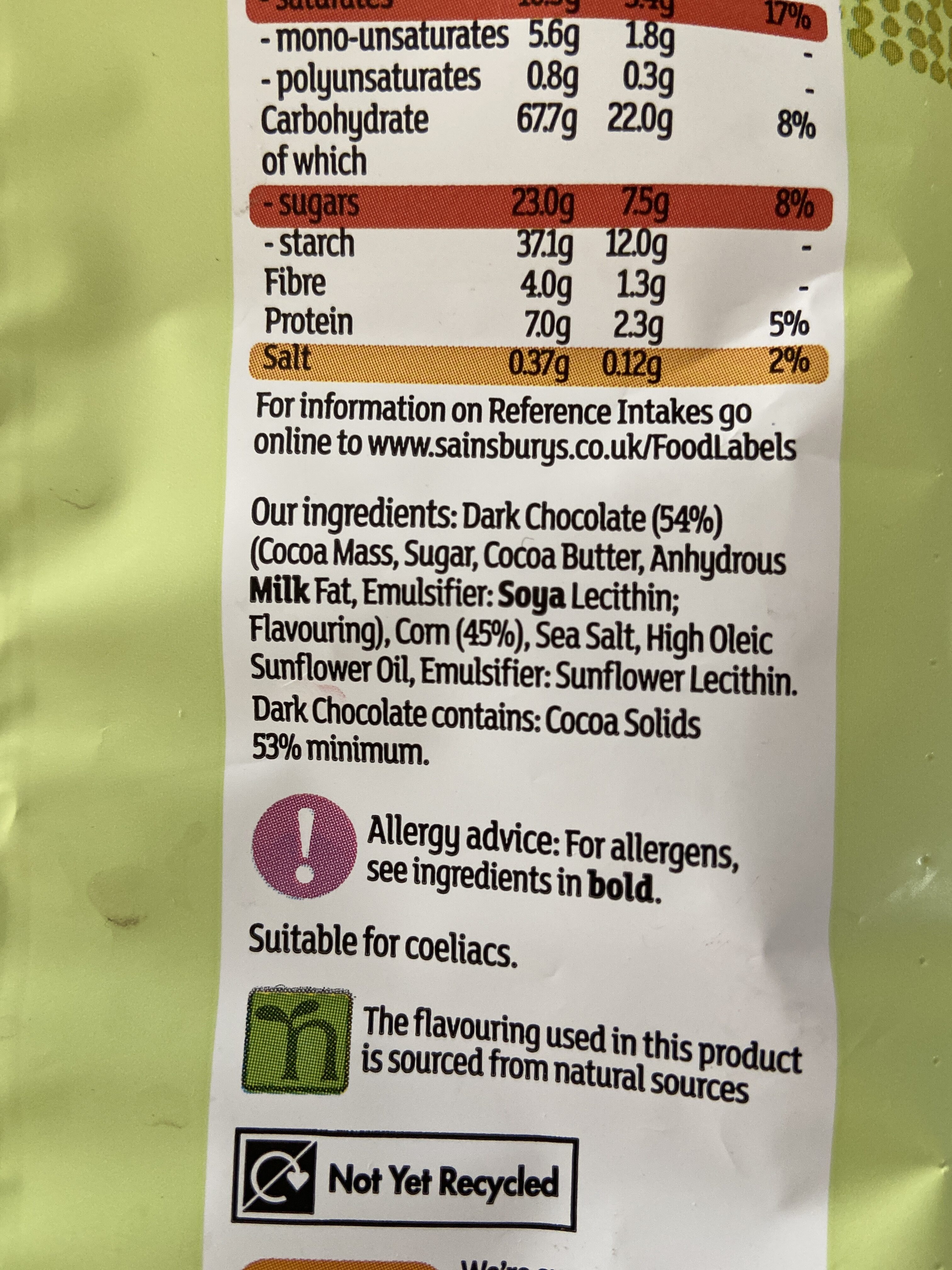 Dark Chocolate Corn Thins 4 x (130g) - Ingredients - en