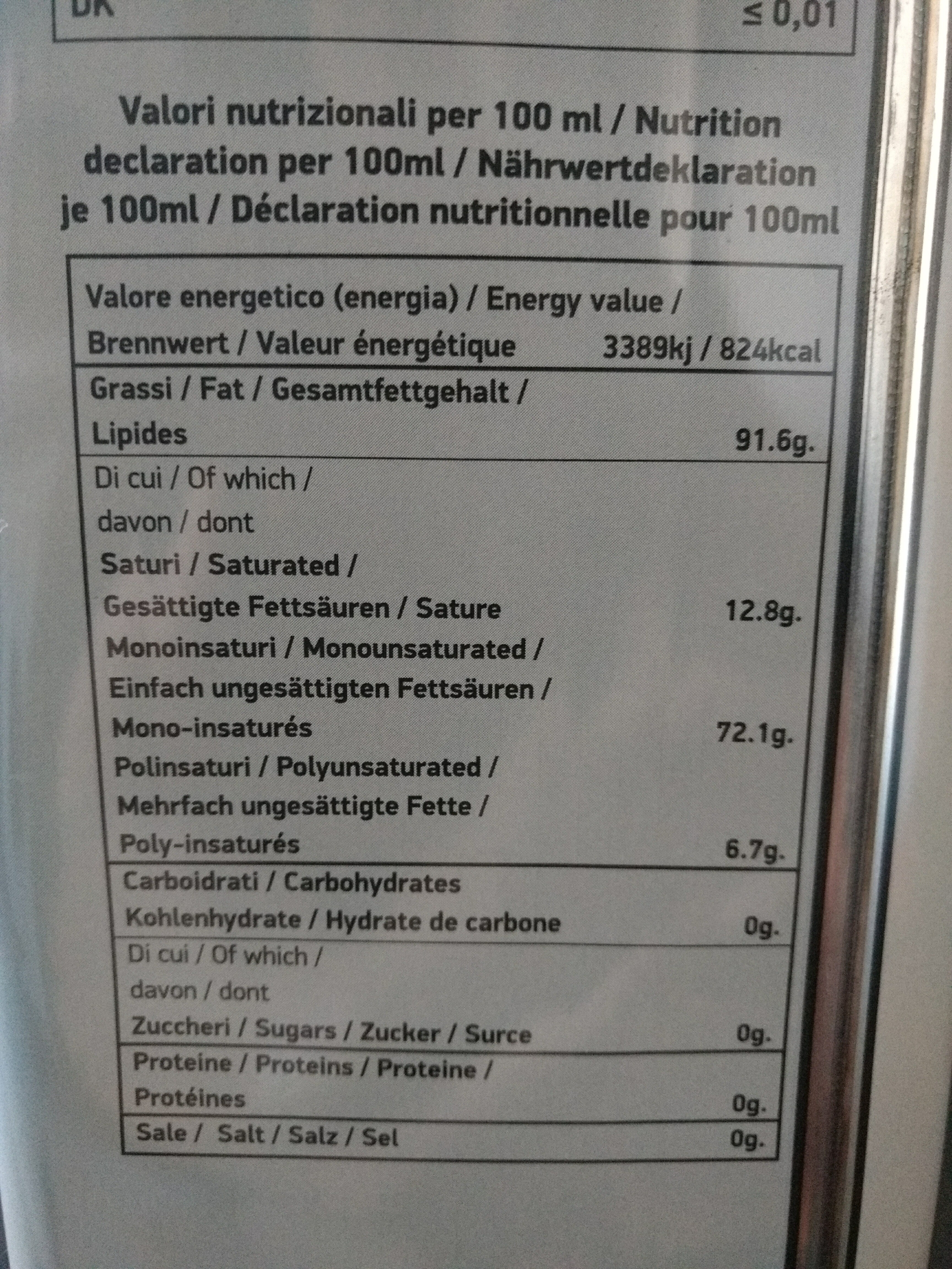 Minotaur bio - Huile d'Olive Vierge Extra - Nutrition facts - fr