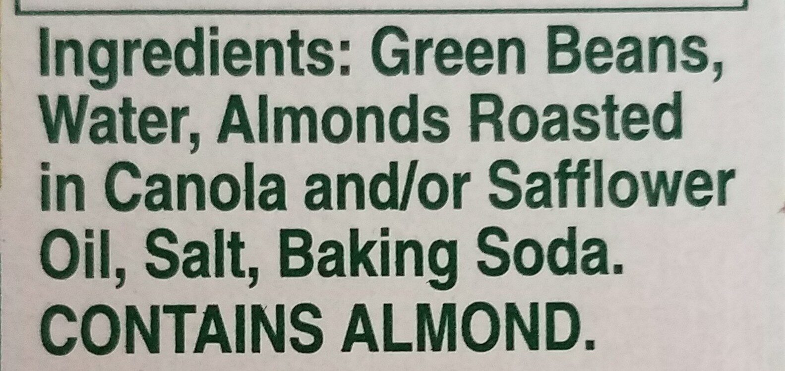 Green beans & almonds - Ingredients