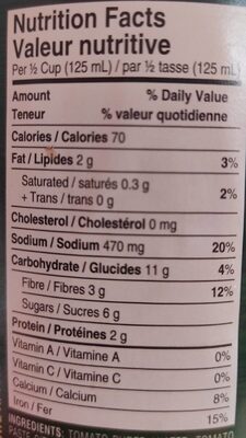 Sauce tomate basilic - Nutrition facts - fr
