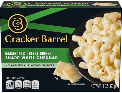 Calories in Cracker Barrel Sharp White Cheddar Macaroni & Cheese Dinner
