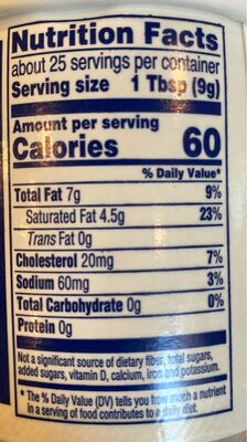 Salted Whipped Butter - Nutrition facts