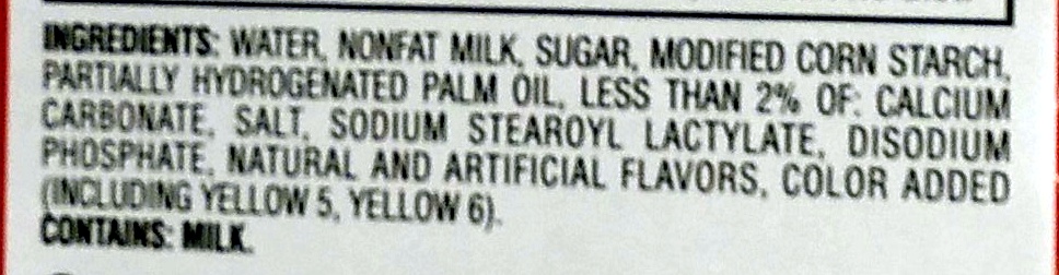 Pudding vanilla - Ingredients