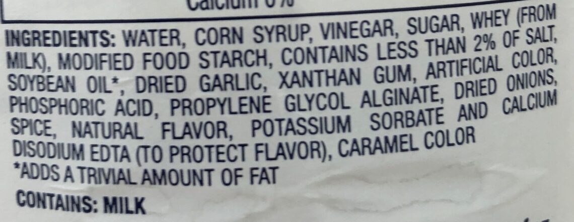 Classic Ranch - Ingredients
