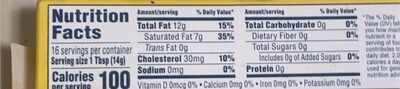 European style unsalted butter - Nutrition facts