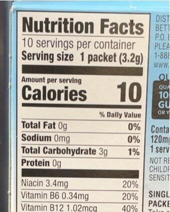 Select grape drink mix - Nutrition facts