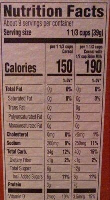 Cripsy hexagon corn & rice cereal - Nutrition facts