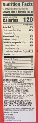 Bakes chocolate brownie bars - Nutrition facts