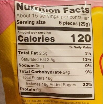 Strawberry all pink fruit chews - Nutrition facts