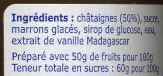 Crème de Marrons de L'Ardèche - Ingrédients