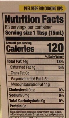 Organic sunflower oil - Nutrition facts