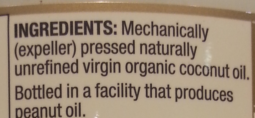 Organic virgin coconut oil - Ingredients