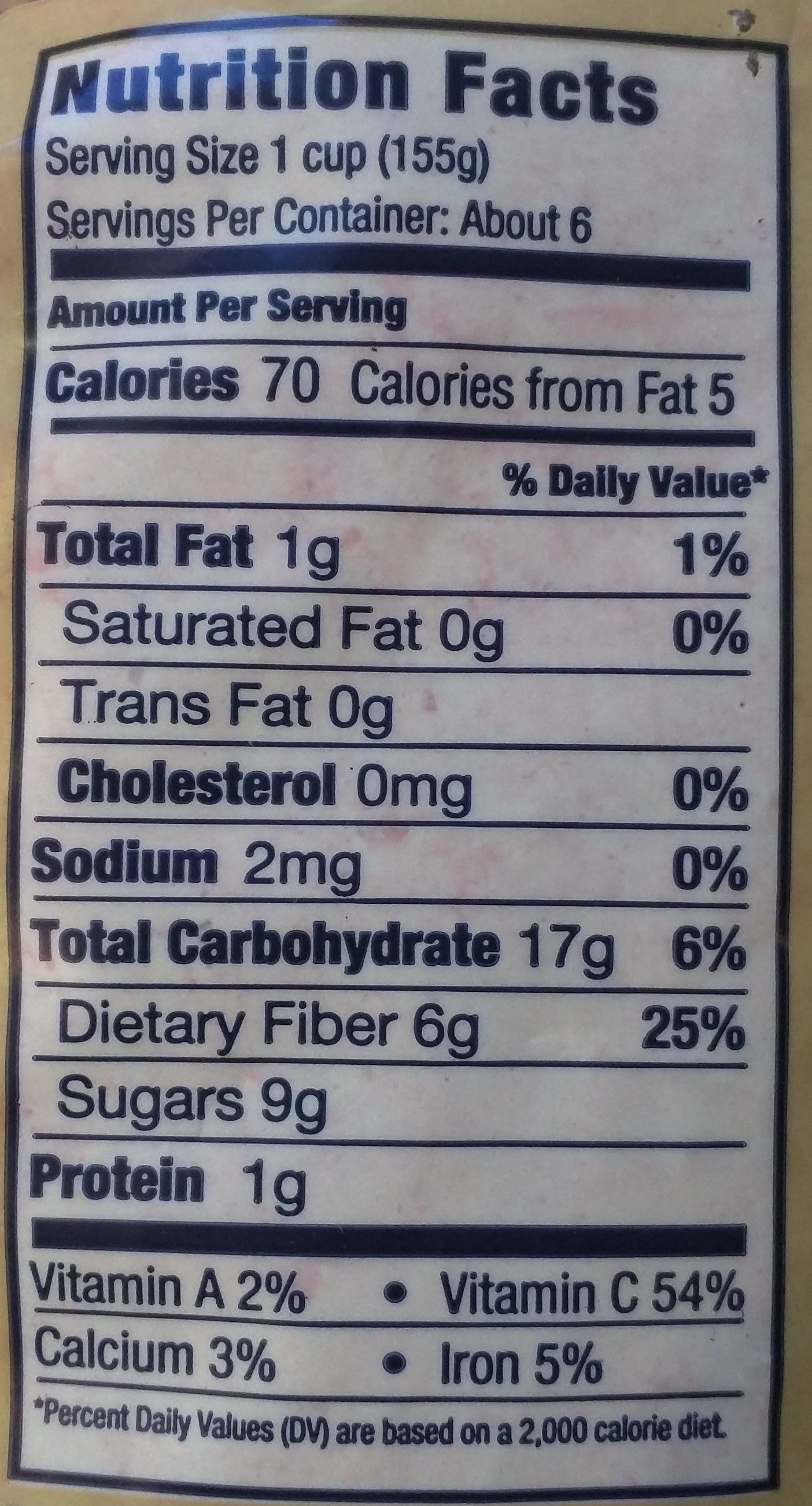 Oregon Berry Blend - Nutrition facts