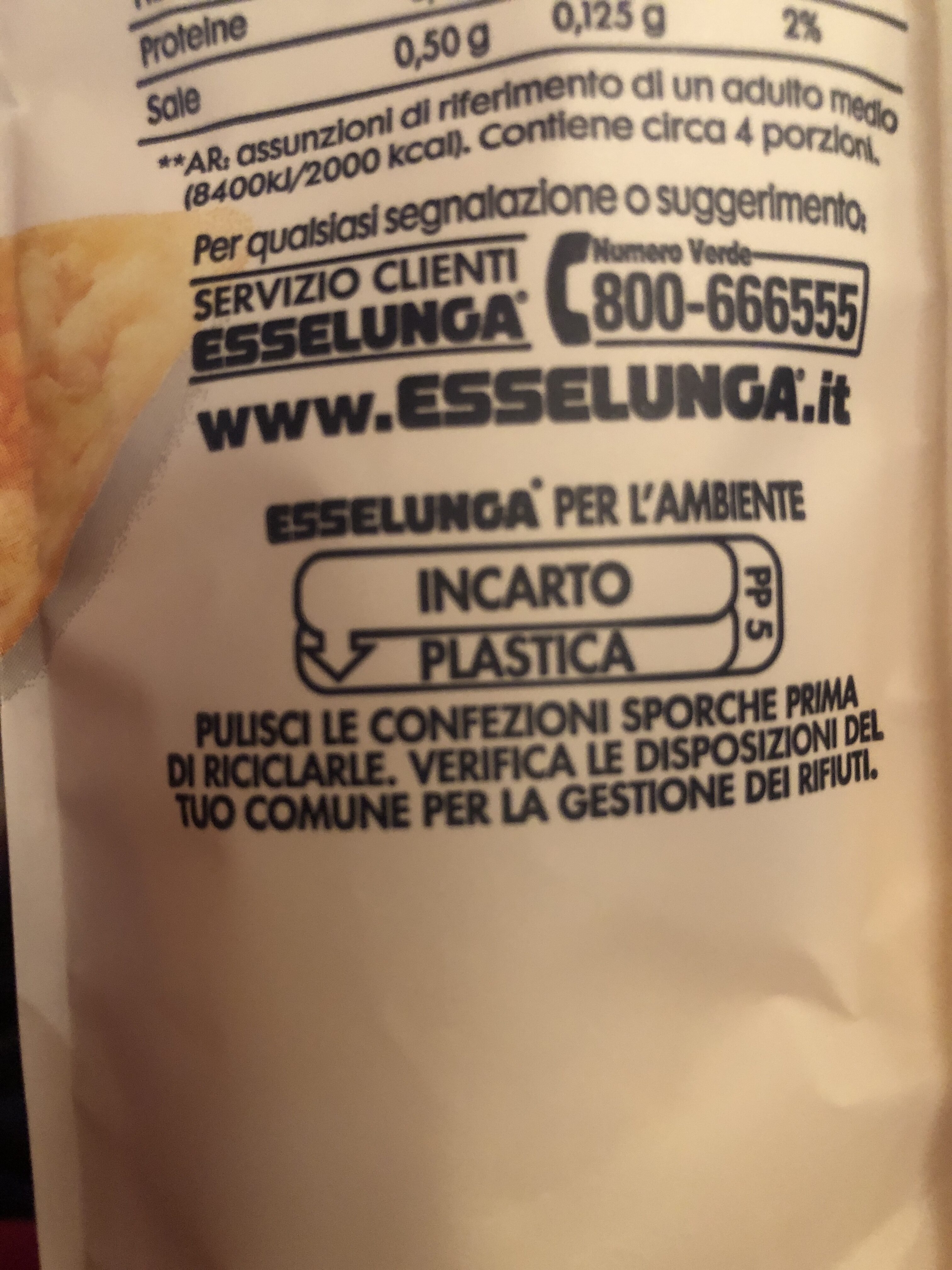Triangolo senza glutine mais equilibrio Esselunga - Instrucciones de reciclaje y/o información de embalaje - it