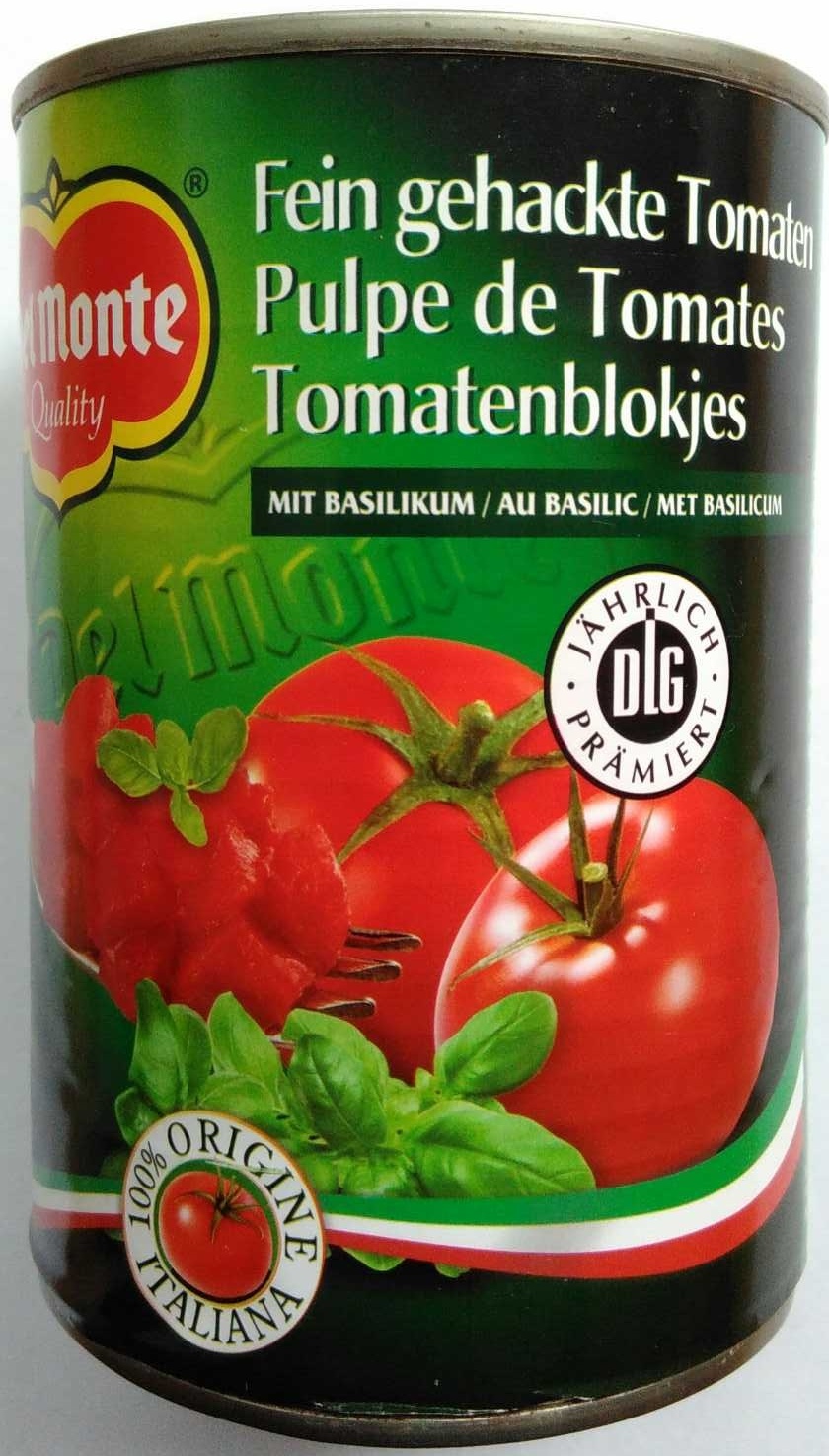 Fein gehackte Tomaten mit Basilikum - Product - de