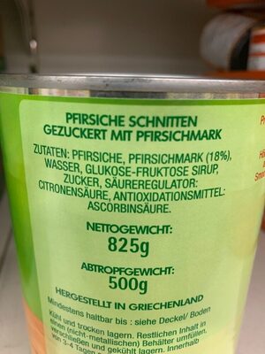 Del Monte Pfirsiche Schnitten - Ingredients - de