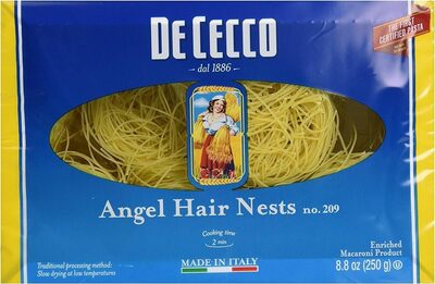 Calories in De Cecco Pasta Angel Hair Nests Pasta