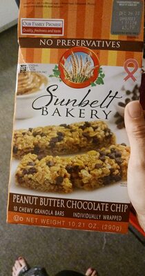 Peanut butter chocolate chip chewy granola bars - Product