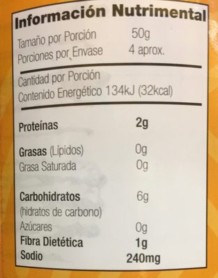 Palmitos en mitades San Miguel - Información nutricional
