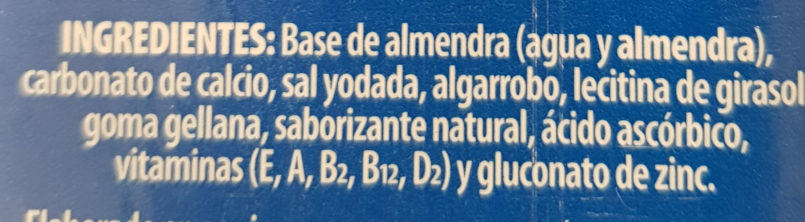 SILK - Bebida de Almendra s/azúcar - Ingredients