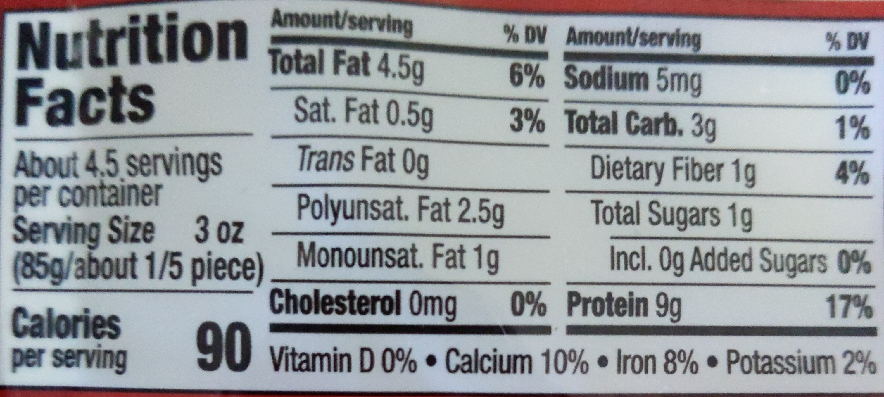 Extra Firm Tofu - Nutrition facts