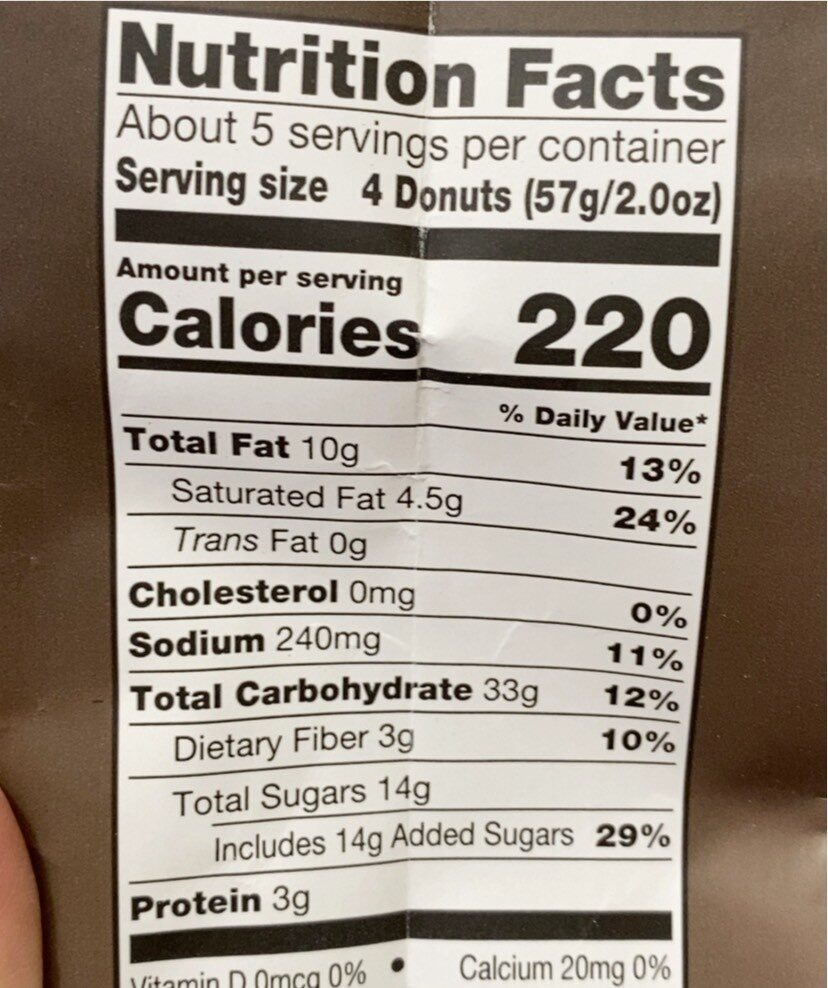 Black & White Mini Donuts - Nutrition facts