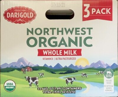 Calories in  Northwest Organic Whole Milk