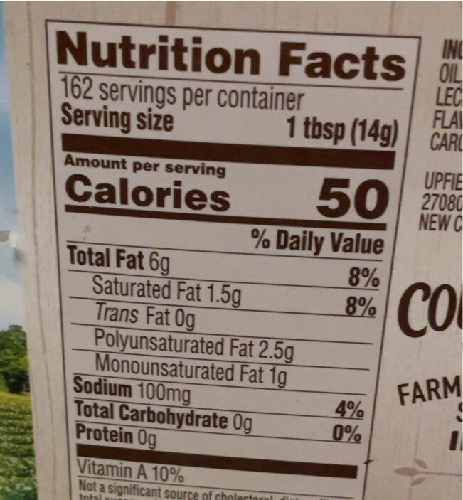 Original, 40% Vegetable Oil Spread - Nutrition facts