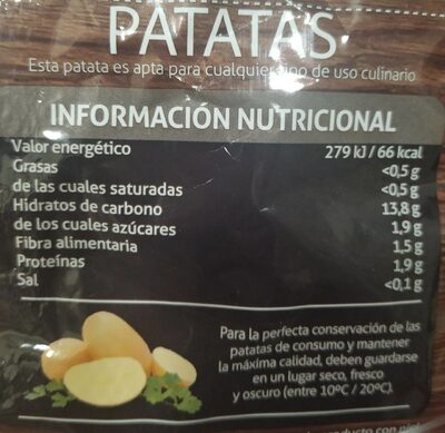 Patatas bolsa 3 kg - Nutrition facts - es