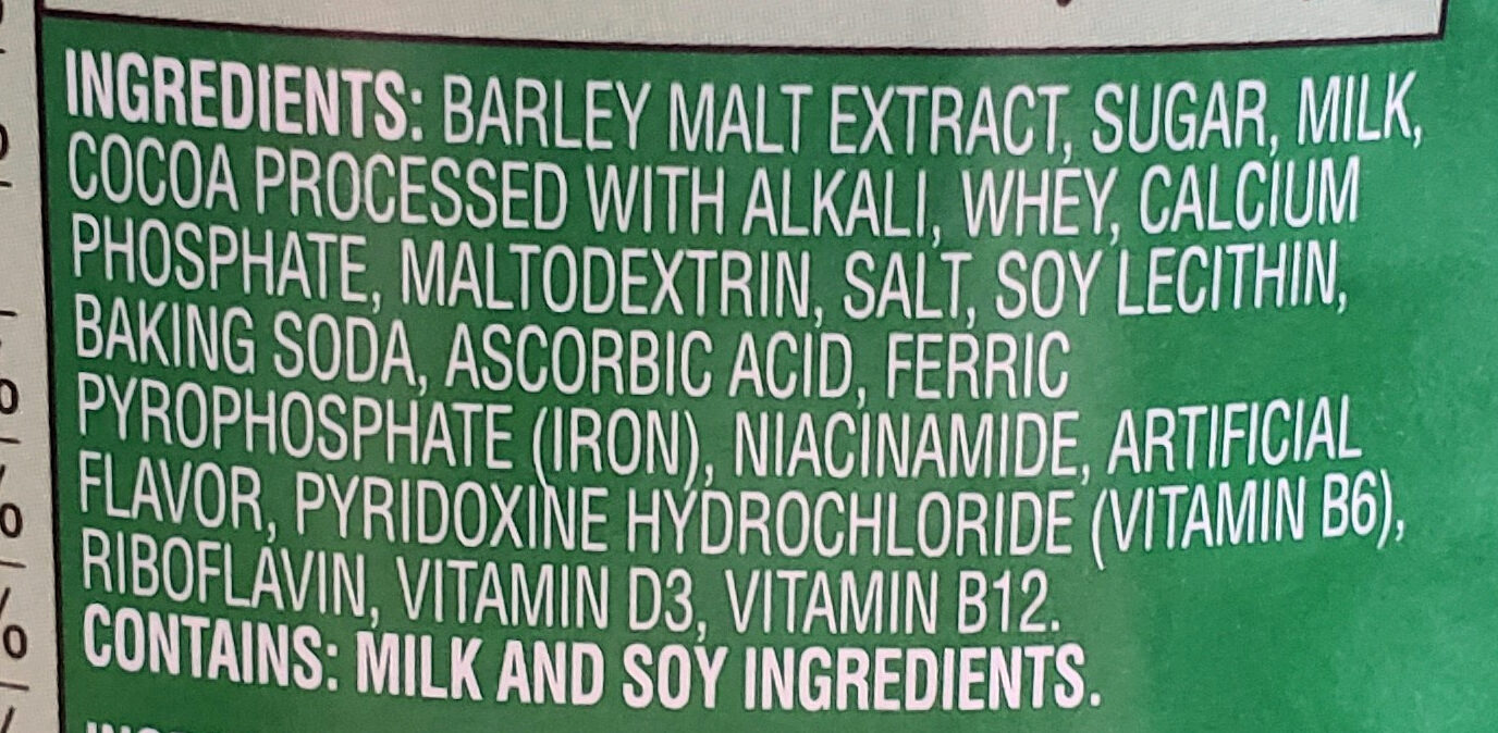 Milo - Ingredients