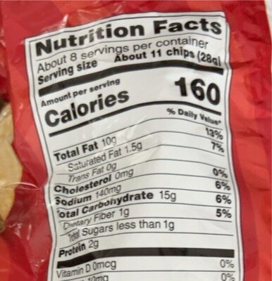 Wavy potato chips - Voedingswaarden - en
