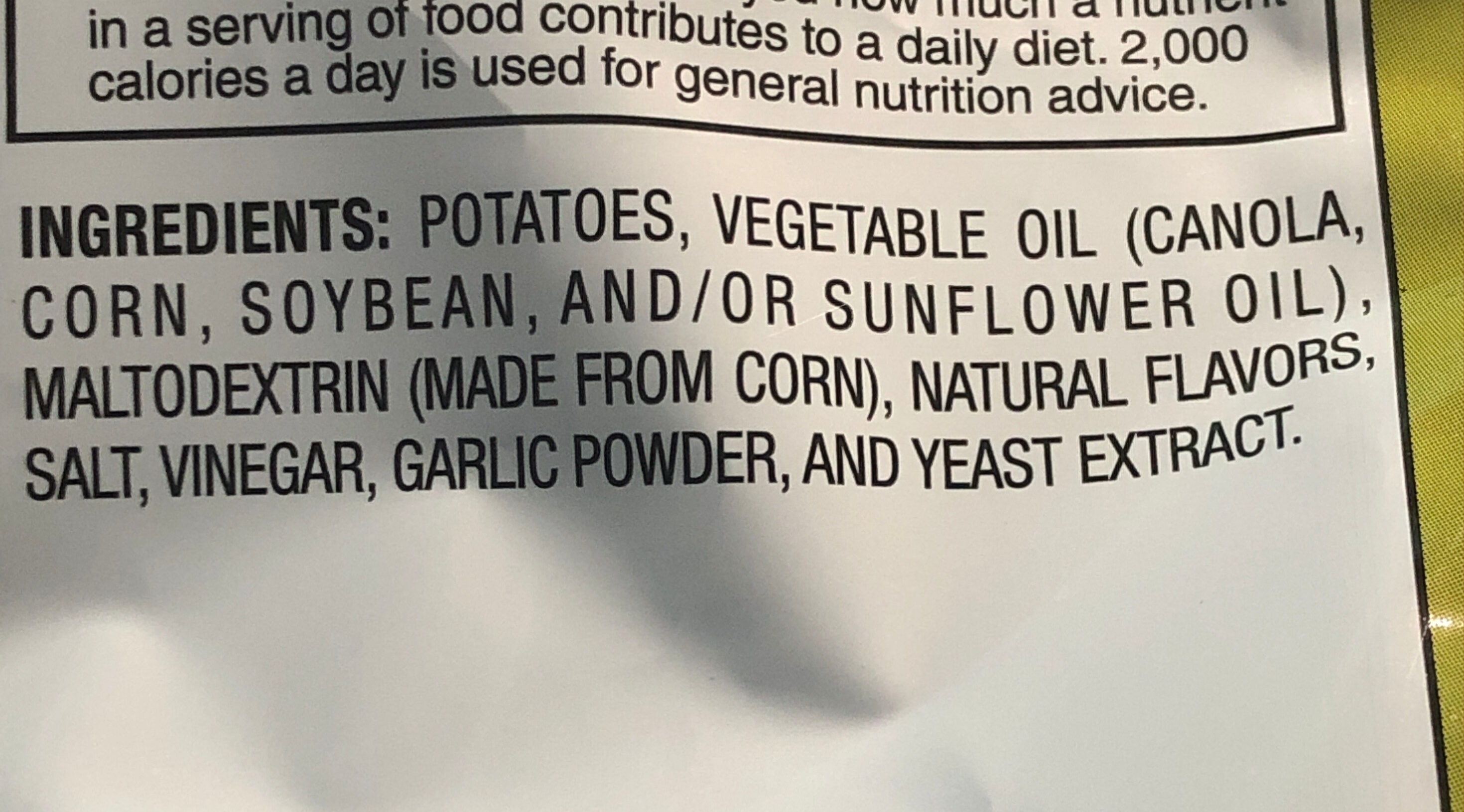 Dill Pickle Chips - Ingredients