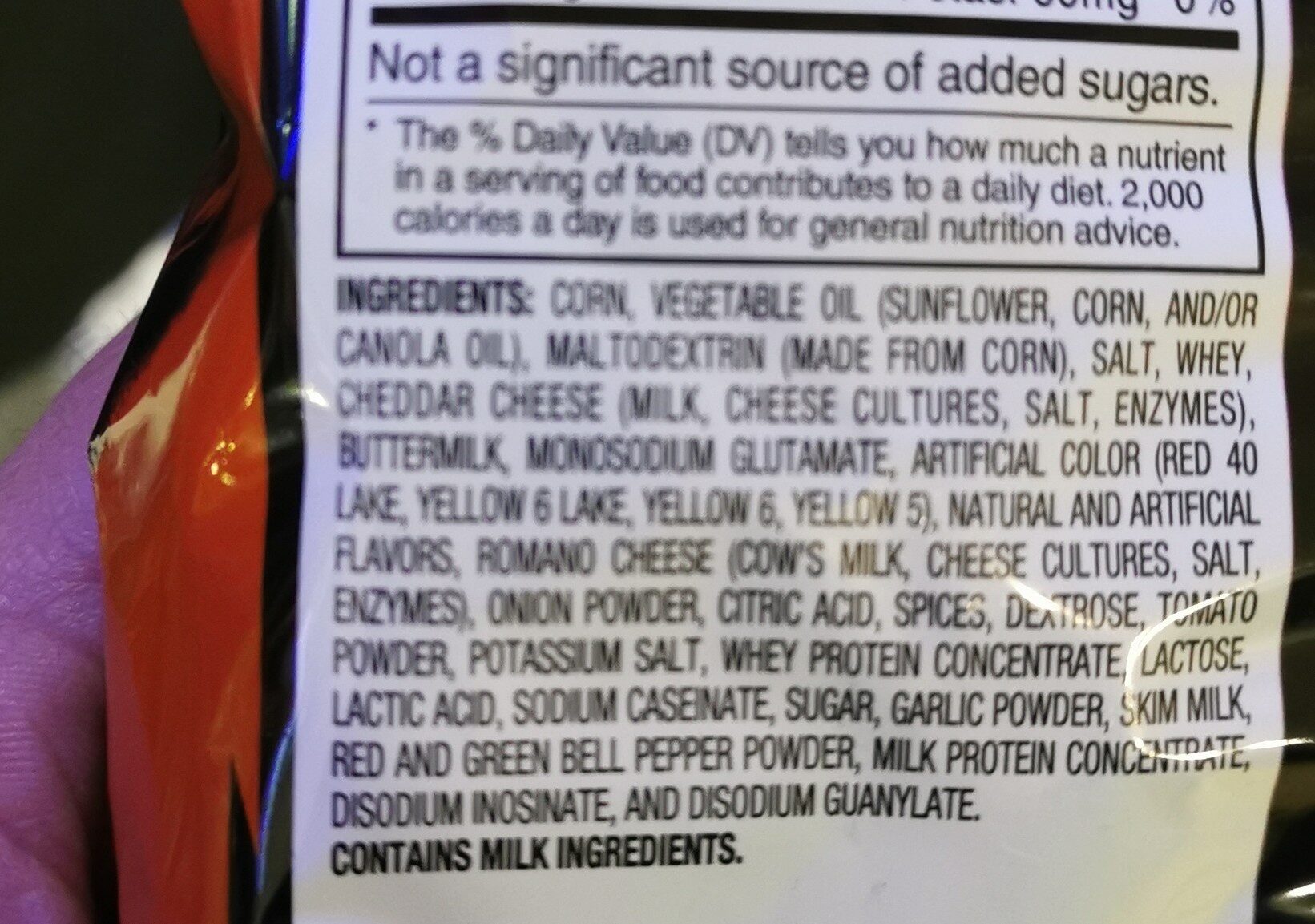Doritos 92g - Ingredients