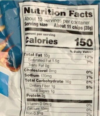 Ruffles - Nutrition facts