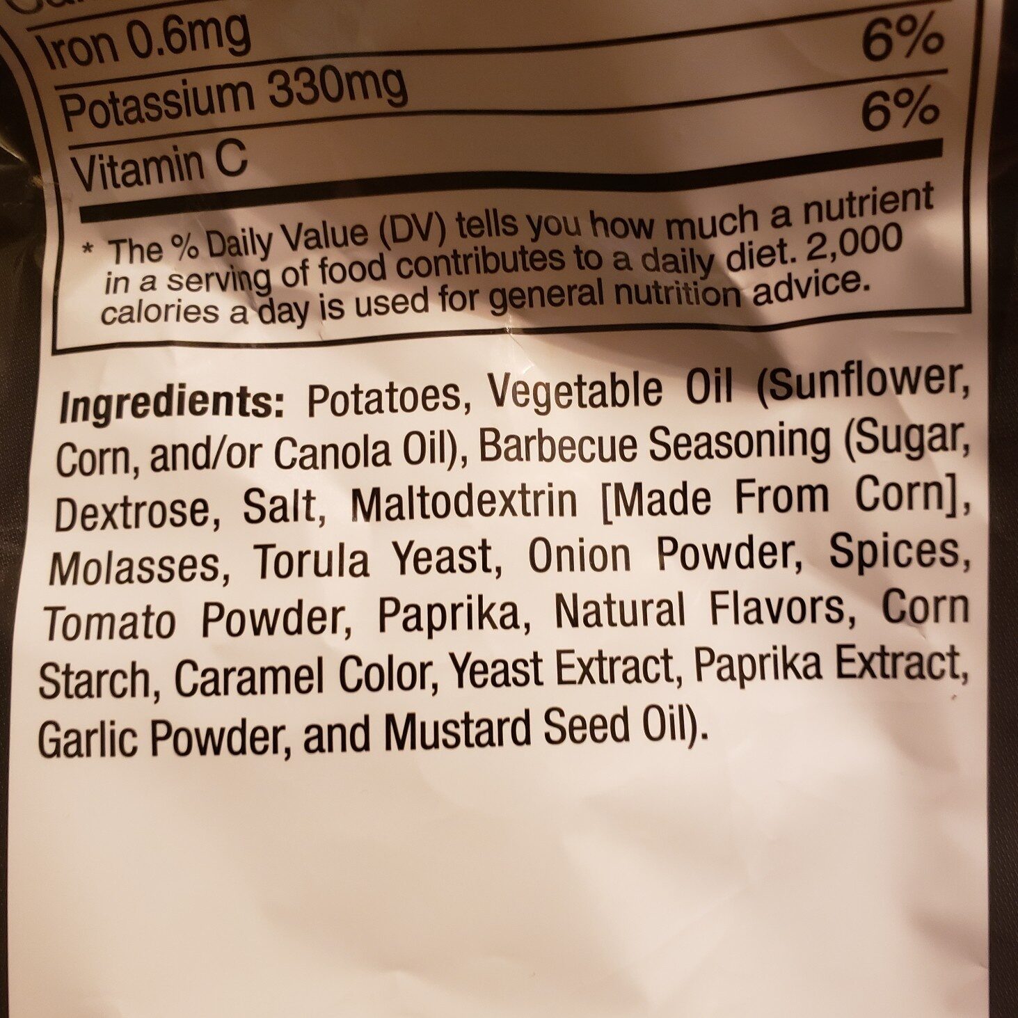 Lay's Barbecue Chips - Ingredients