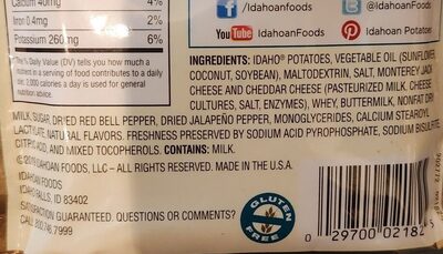 Idahoan Monterey Pepper Jack - Ingredients